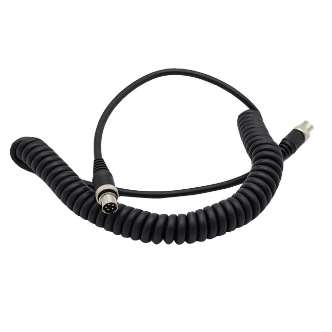 GX16 5 core 5 pin male straight connector good flexible pu coil cable