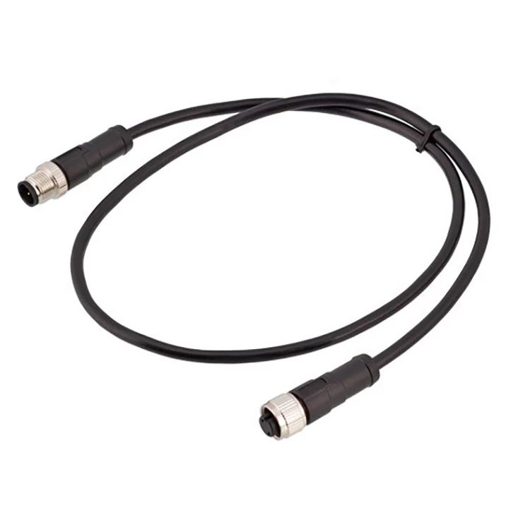 M12 2 pin male female molded pvc pur cable