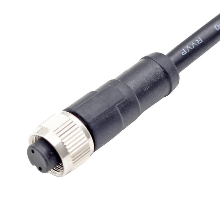 M12 3 4 5 6 8 pin male plug A B D PVC PUR molding cable