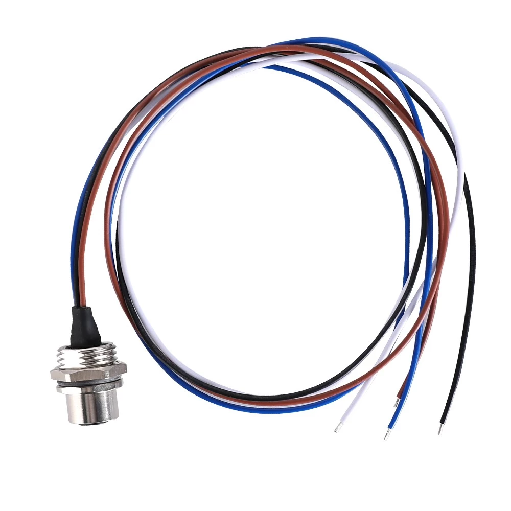 M12 4 pin female wire lead socket