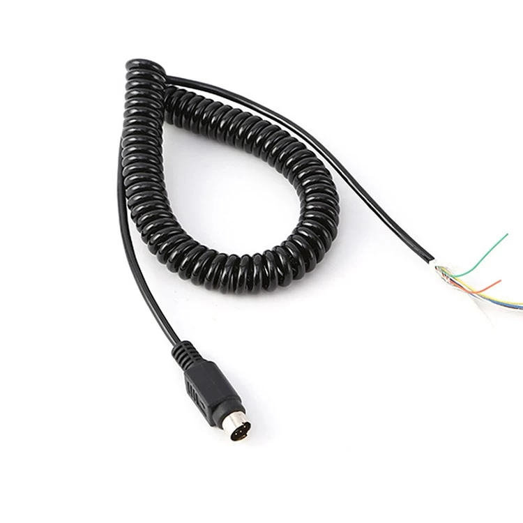 Fabryka 4-pinowych kabli spiralnych M12, 4-biegunowy żeński kabel spiralny M12, dostawca 4-żyłowego kabla sprężynowego M12