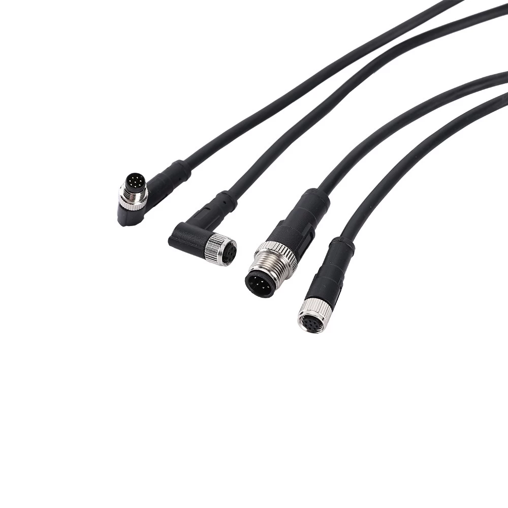 M12 M8 1 to 4 way splitter coiled cable