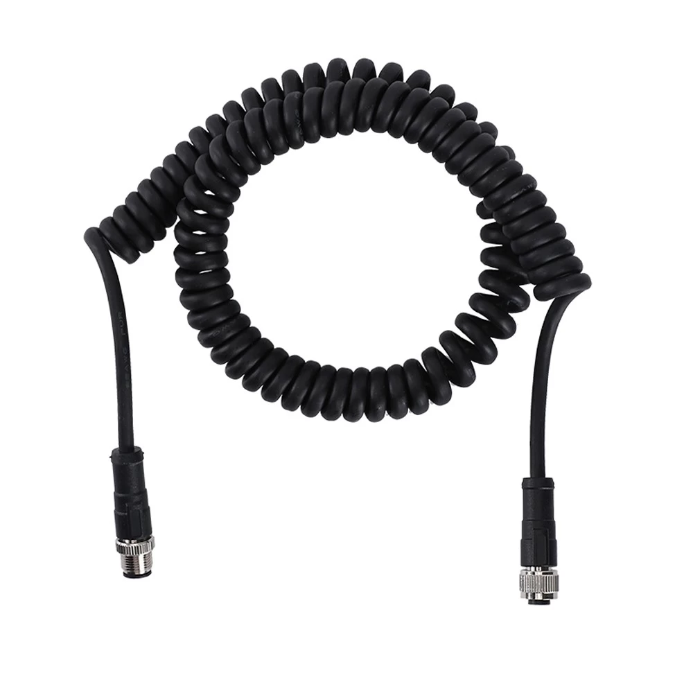 M12 large nut 90 degree male to M8 right angle female cable