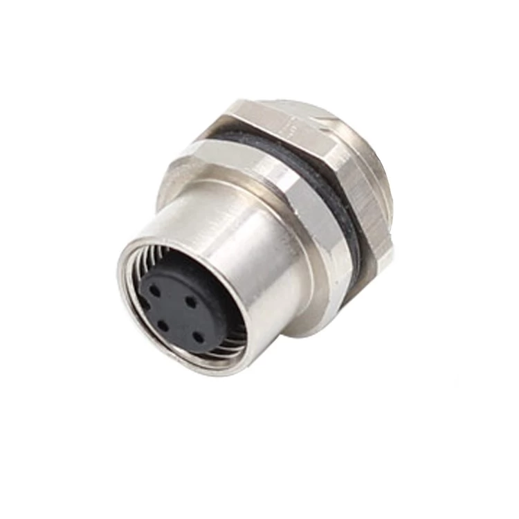M12 t coding 4 pin male female panel mount connector