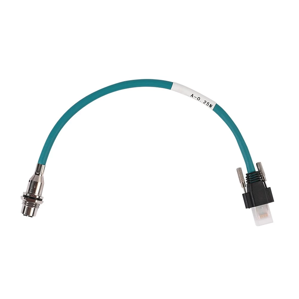 M12 x coded receptacle to RJ45 lock screw cable