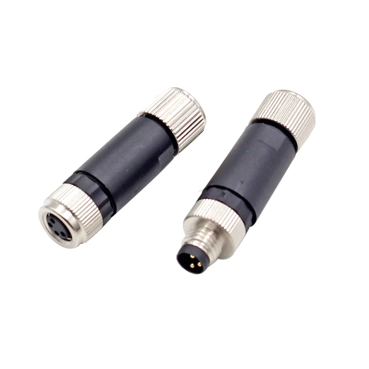 M8 3 pin 4 pin A B D code assembly connector screw type connector