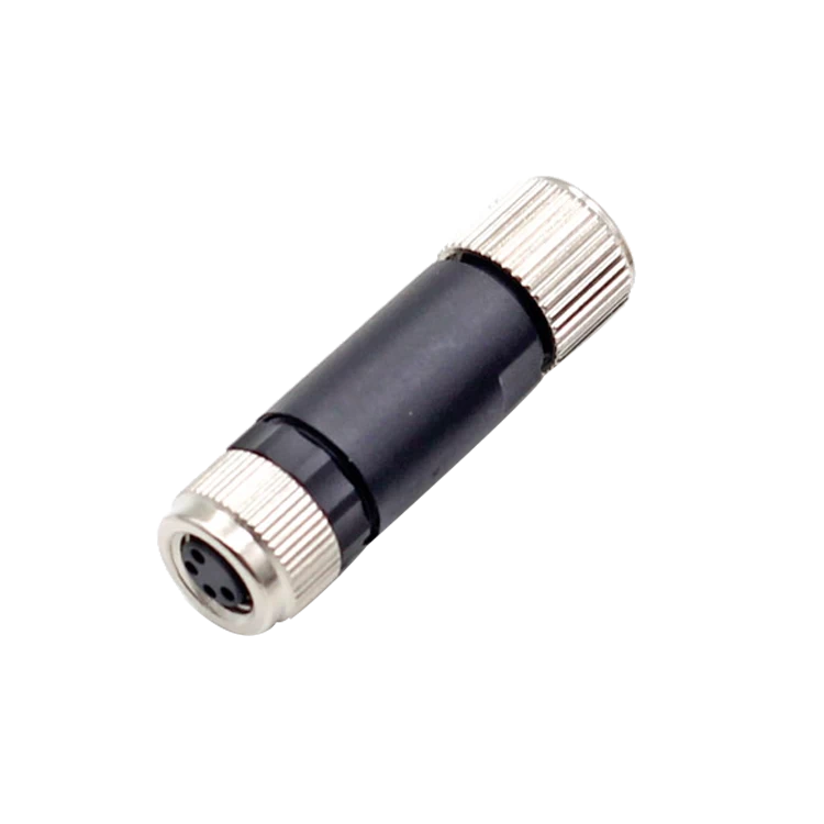M8 3 pin 4 pin male female assembly connector fix screw type