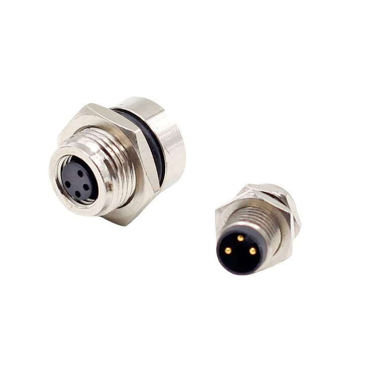 M8 4 Pin Female Connector Rear or front Mounting Socket With Soldering wire harness cable