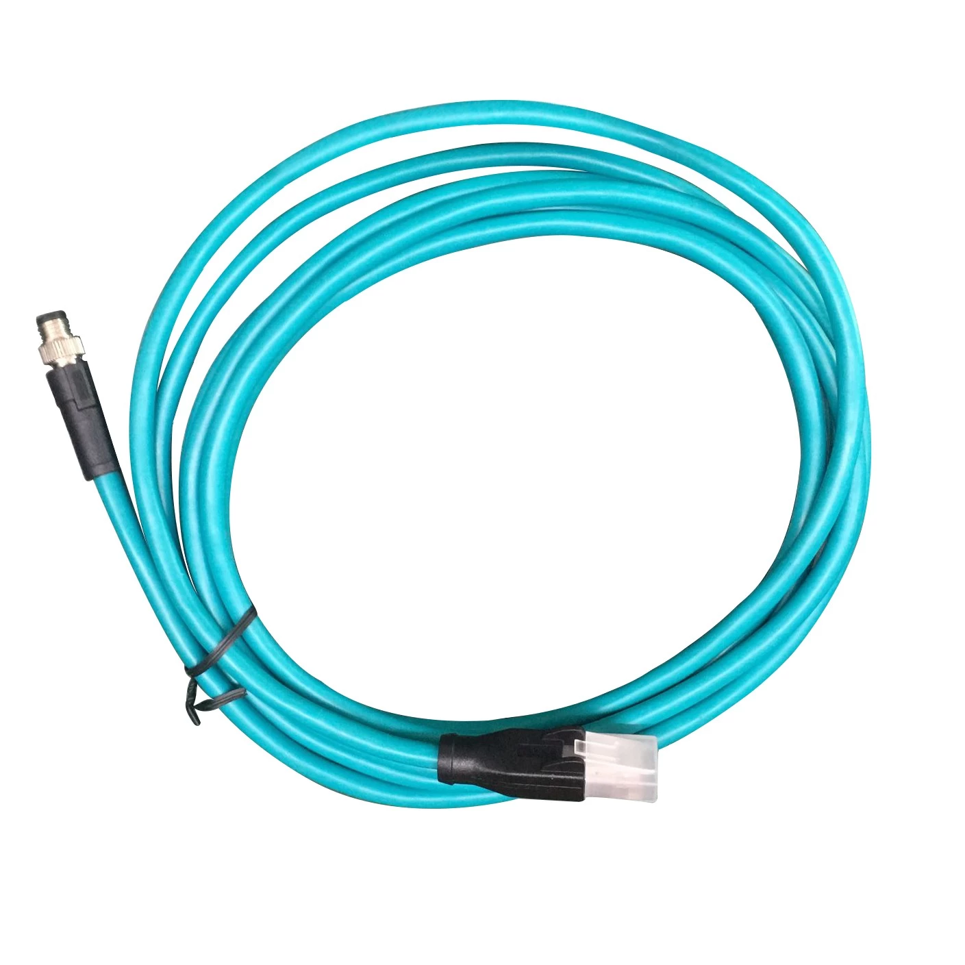M8 D code 4 core or 8 core pair twisted M8 to RJ45 ethernet cable