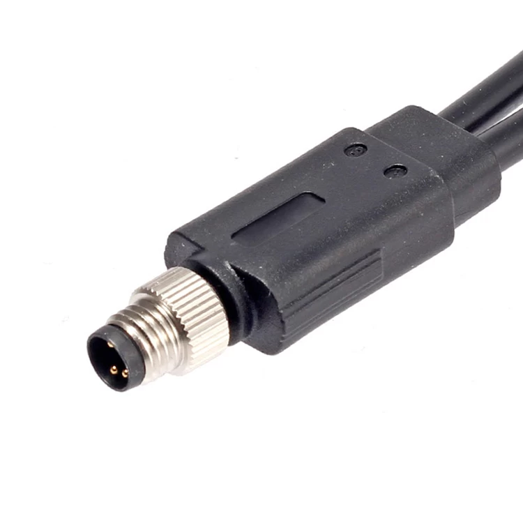 M8 Y Splitter Male to two Female Straight Mounting Type Ip67 Waterproof Connector
