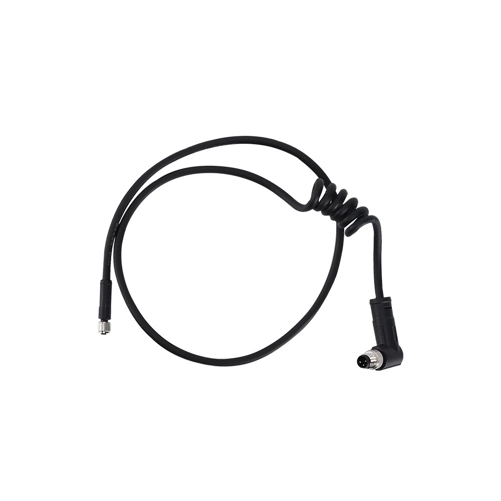 M8 3-pin male right angle spiral cable