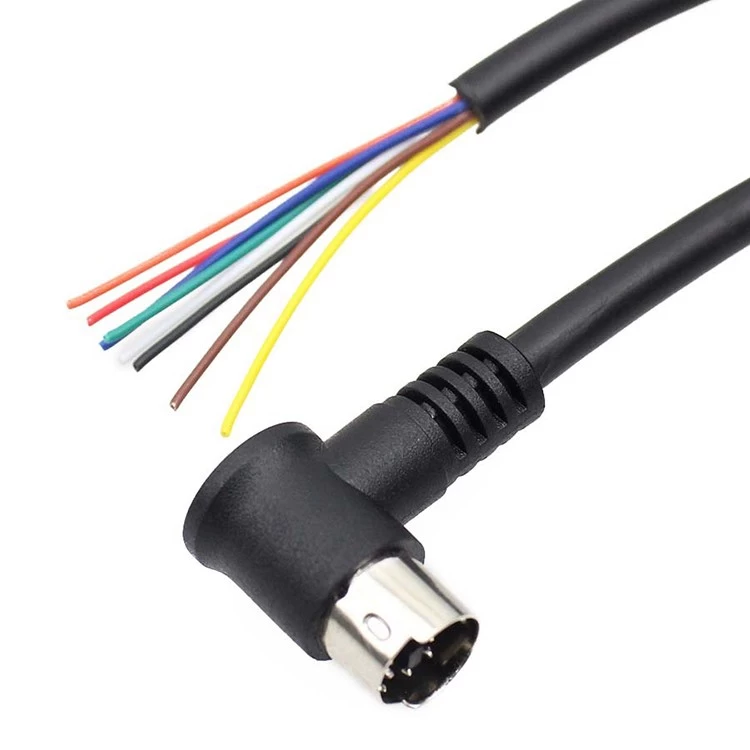 6 rdzeń Mini Din 6 pin kąt prosty 90 stopni kabel pcv 2 metry długości
