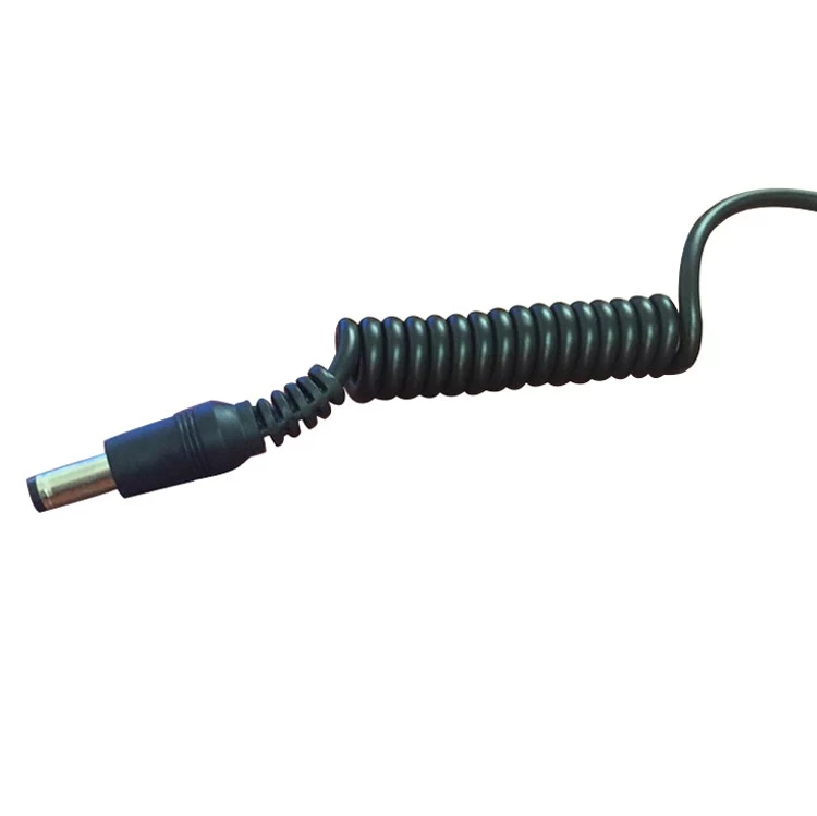 Shenzhen factory offer 2 core black pvc pur coiled dc power cable