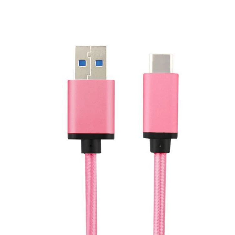 Silver aluminum alloy case USB 3.0 male connector to USB 3.1 c type c cable braid good quality