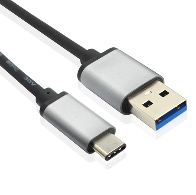 Srebrna obudowa ze stopu aluminium USB 3.0 męski na USB 3.1 c typ c oplot kablowy dobrej jakości