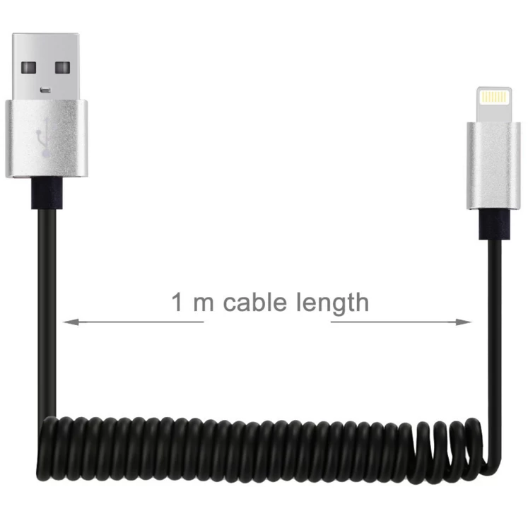 Silver color usb 3.1 type c connector to usb 2.0 3.0 high speed pvc tpu curly cord