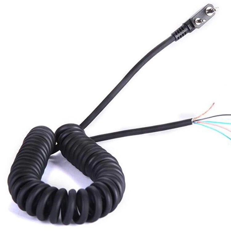Câble de ressort d'équipement de terminal portatif de câble de spirale de radio bidirectionnelle, câble de prise K de câble de bobine