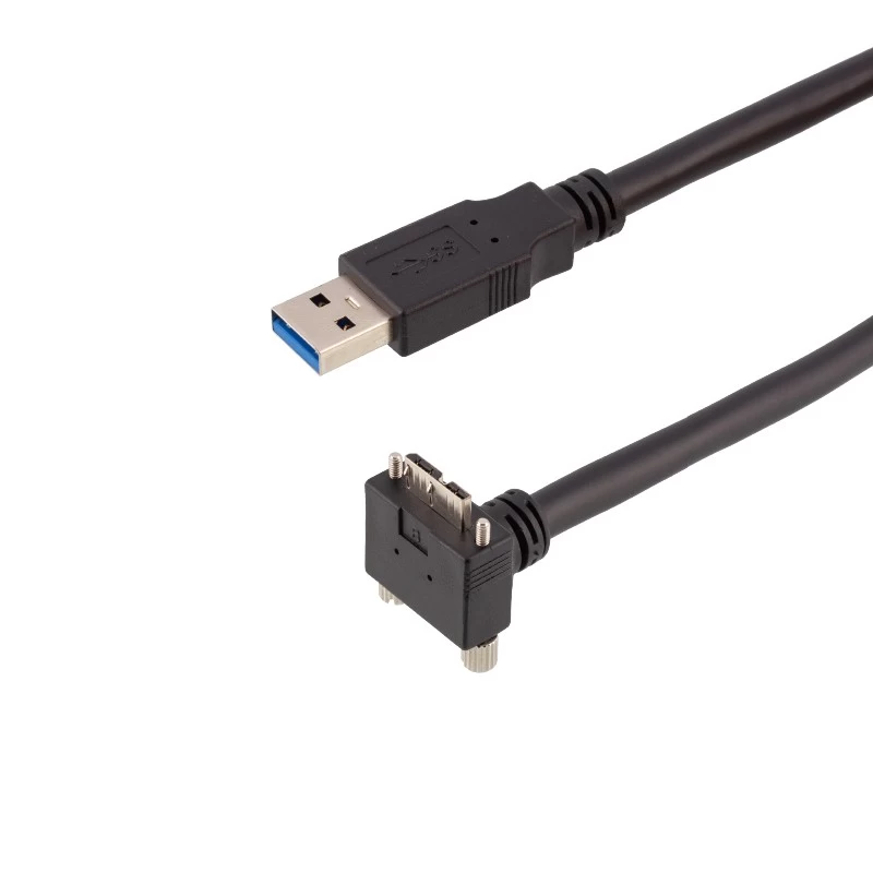 USB 3.0 Type A male to Micro B male cable with double screw lock Industrial Camera cables