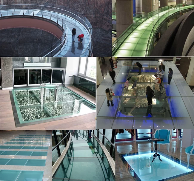 Anti-skid glass floor application