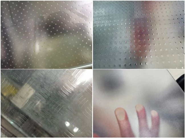 Four different pattern of anti slip laminated glass