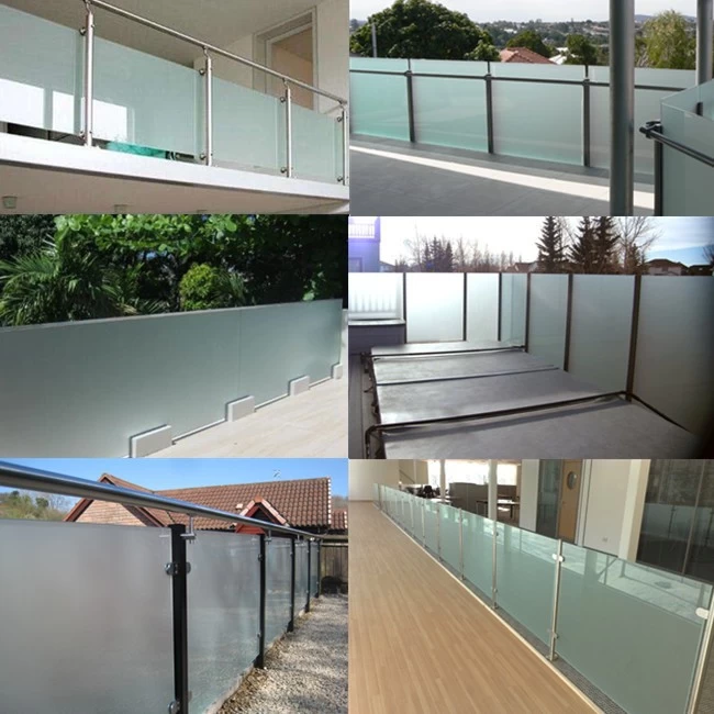 opaque white tempered laminated glass balustrade