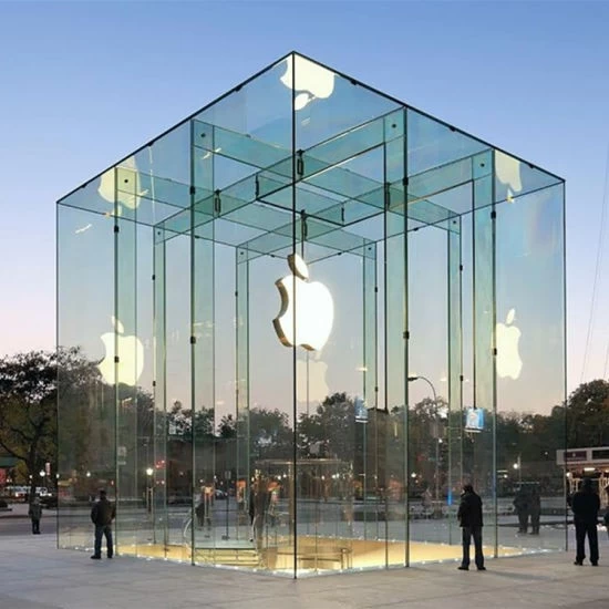 jumbo size tempered laminated glass for apple flagshop store