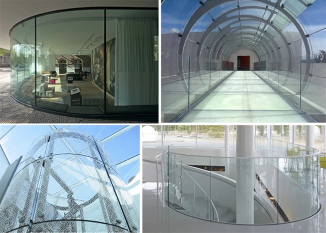 curved tempered glass for wall, railing, roof