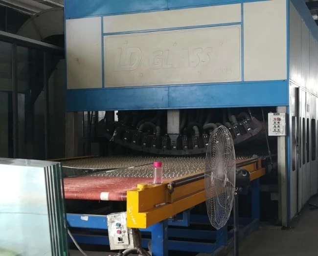 Curved glass production line
