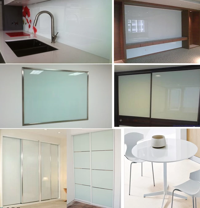 white Lacquered glass application