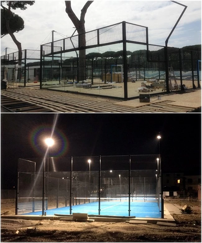 Tempered glass padel court