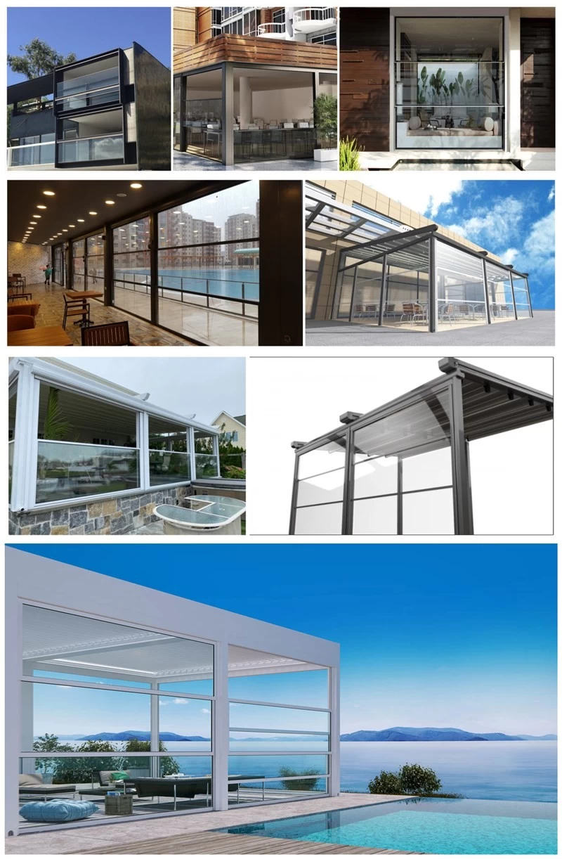 Electric sliding Glass balcony railing window