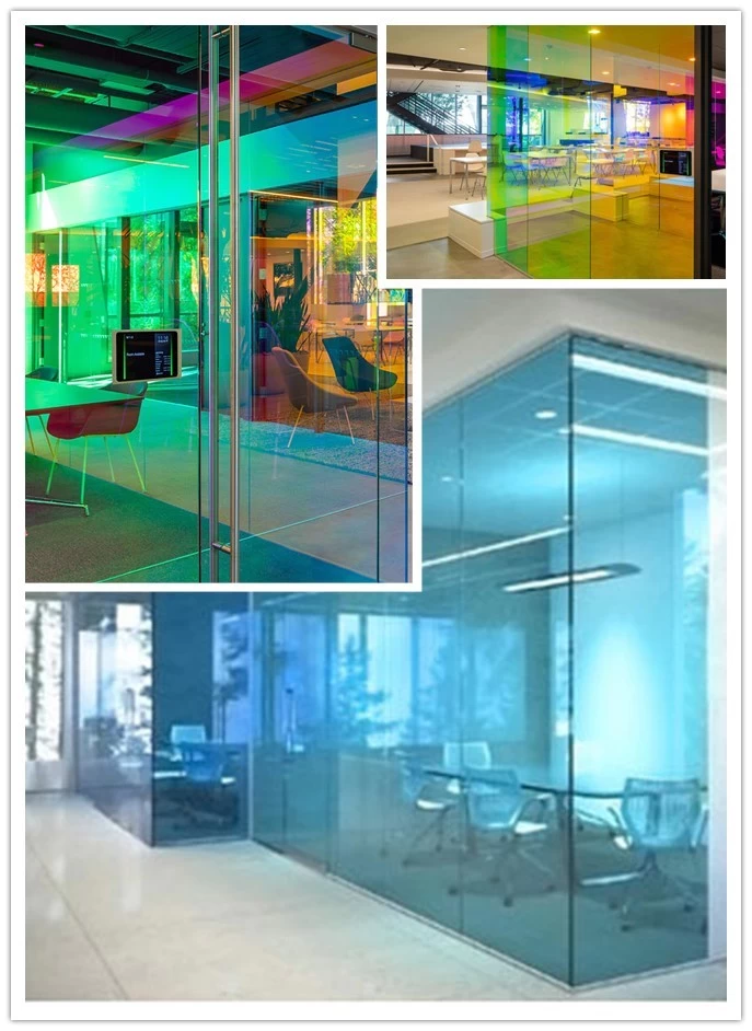 Colored EVA laminates, tempered eva film glass, EVA toughened laminated glass factory