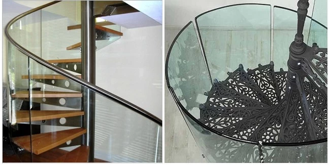 curve safety glass railing 