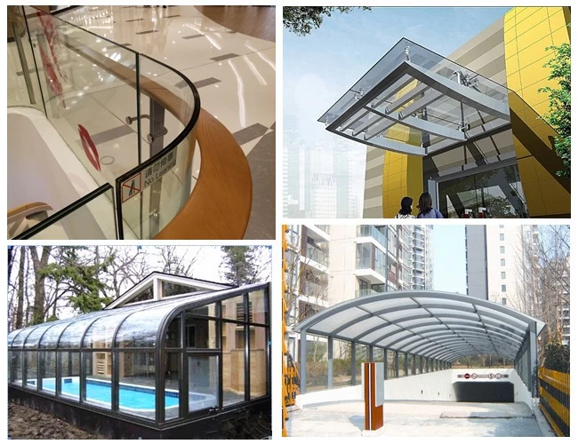 curved tempered laminated glass application