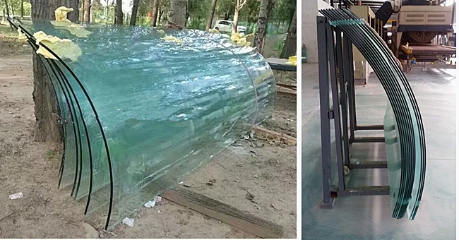 10mm clear curved tempered glass