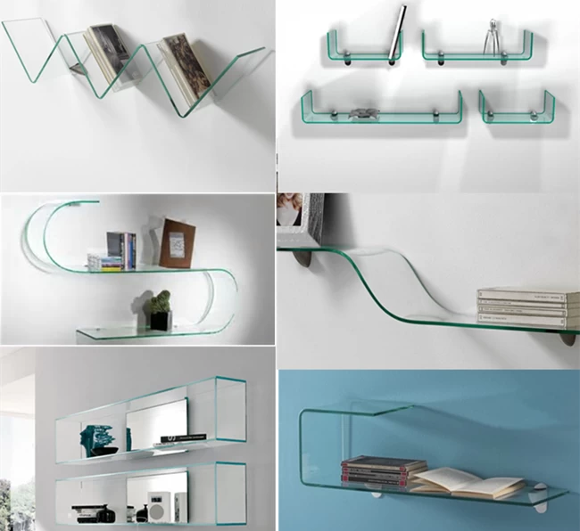 5mm curved glass shelf