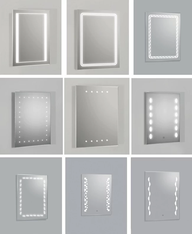 LED light mirror designs