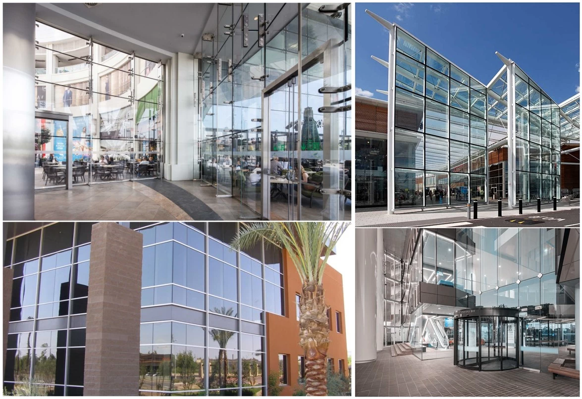 Tempered laminated facade glass for shopping mall
