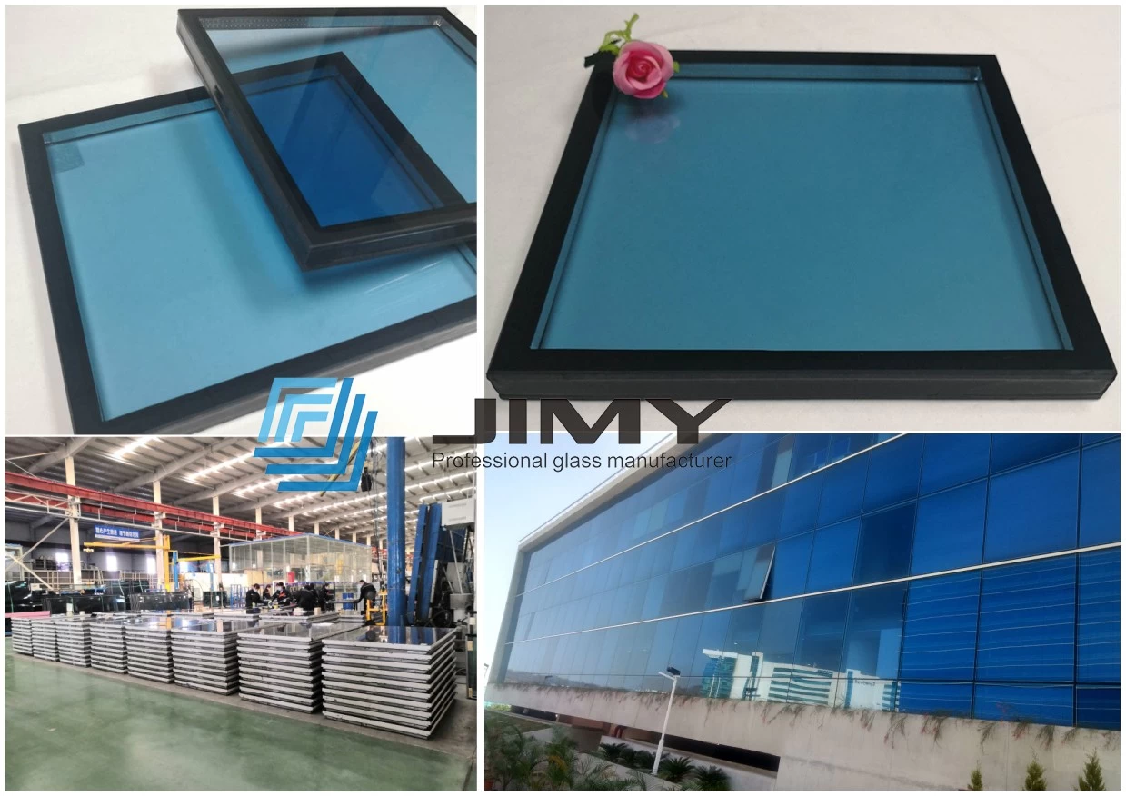 Excellent solar performance 6mm blue tempered glass+16A+8.38mm laminated glass blue laminated DGU glass