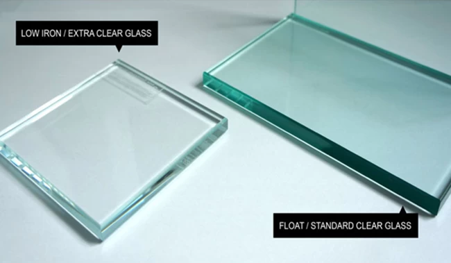 clear float glass and extra clear glass