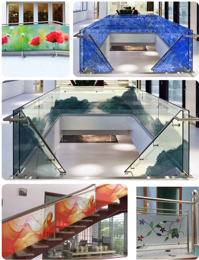 digital printed glass railing