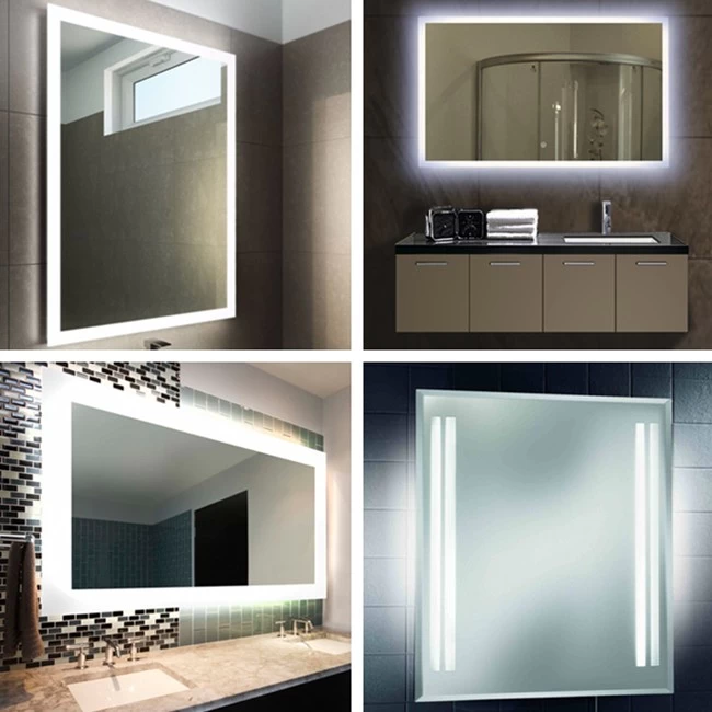 large rectangular bathroom wall mounted lighted vanity mirrors