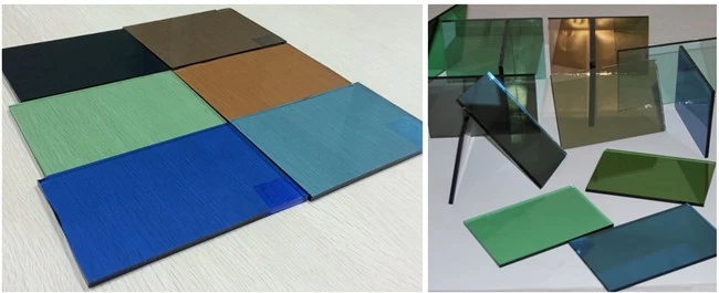 tinted float glass and reflective glass