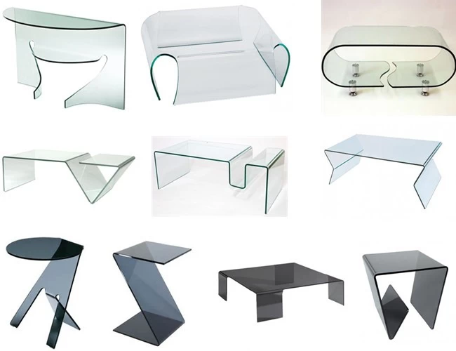  various shapes curved bent glass