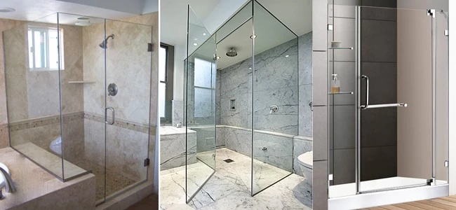 flat tempered glass shower door