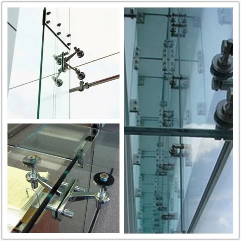 China factory spider glass facade system, glass curtain wall spider facade, laminated glass facade glazing spider
