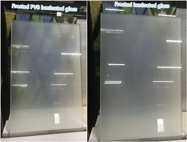 frosted laminated glass and frosted PVB laminated glass