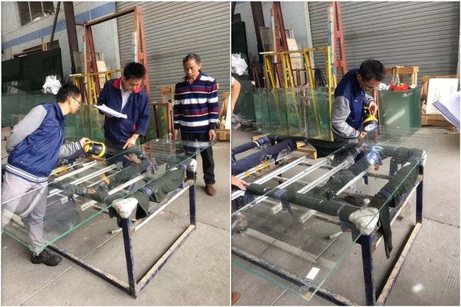 Inspection on tempered glass greenhouse roof