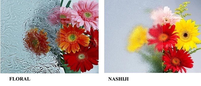 3mm clear Nashiji figured glass factory,