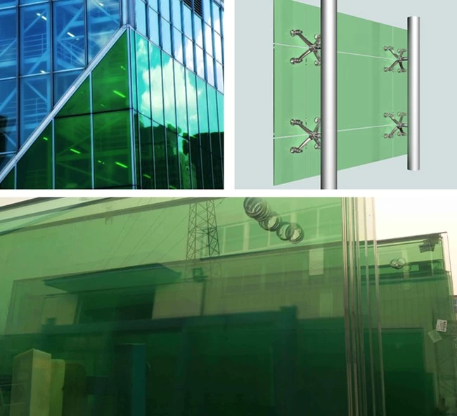 8mm thick green color security tempered glass